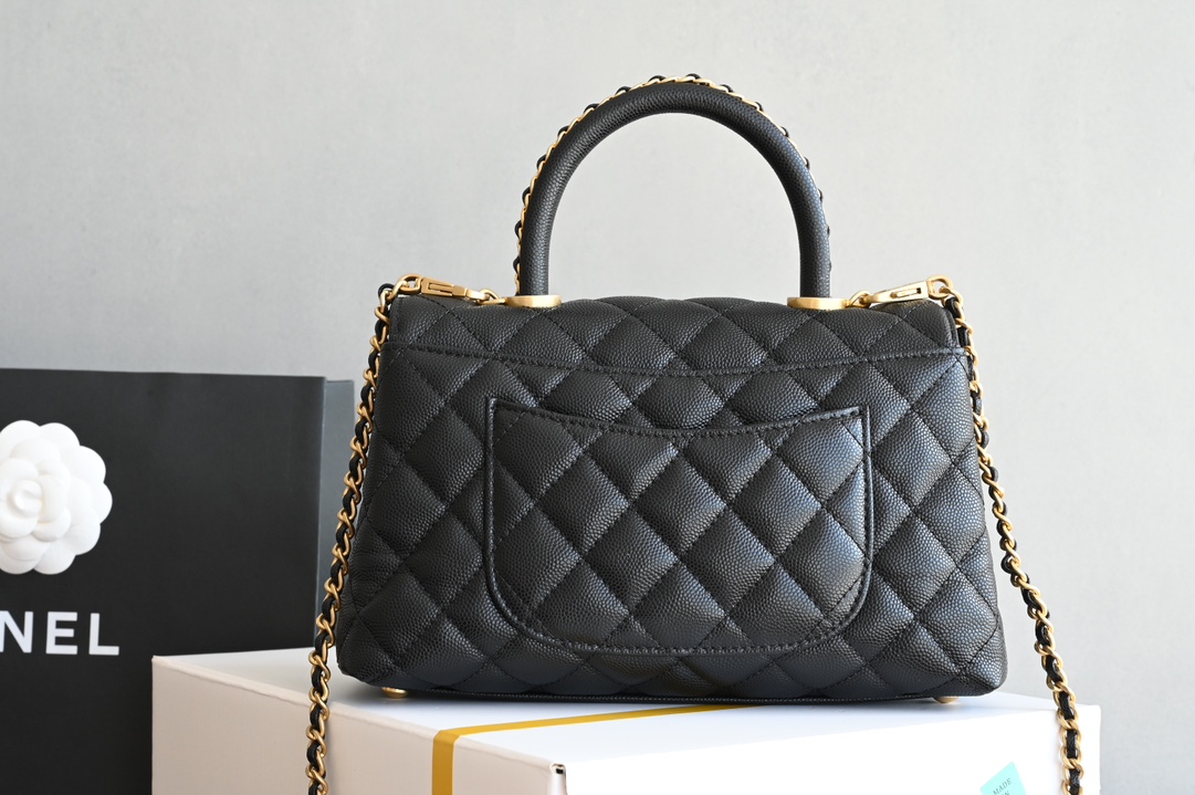 白金版▪️正品级 包装如图𝗖𝗛𝗔𝗡𝗘𝗟 全新升级版 𝗖𝗼𝗰𝗼 𝗵𝗮𝗻𝗱𝗹𝗲 黑色 小号心心念念的新版𝐜𝐨