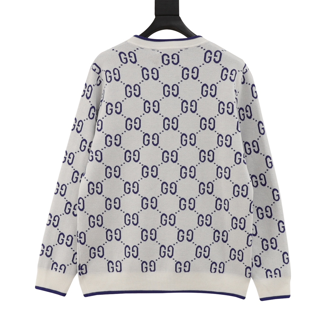 GUCCI/古驰 GG互扣提花套头针织衫圆领毛衣