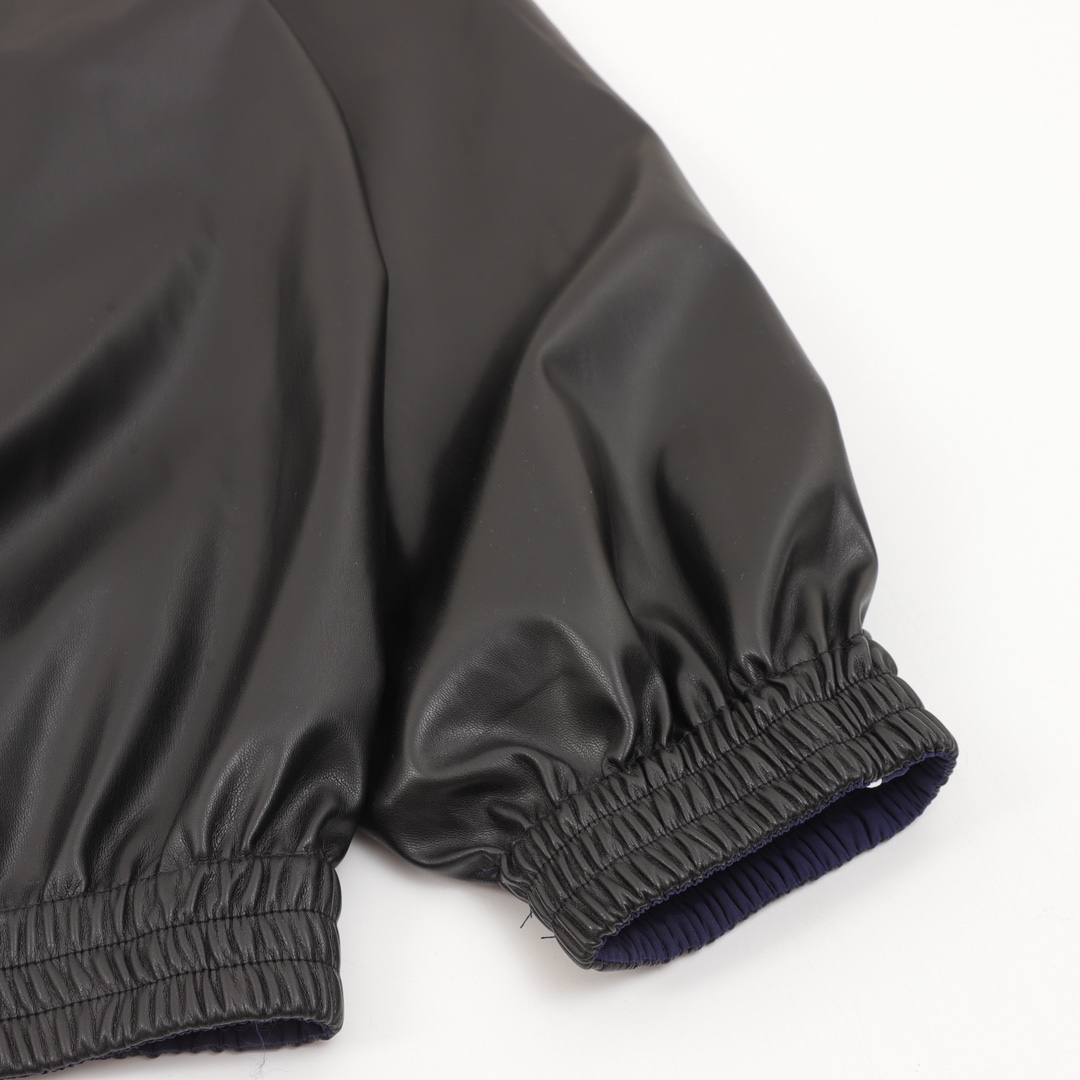 balenciaga巴黎世家 秀款loop sports icon刺绣双面皮夹克