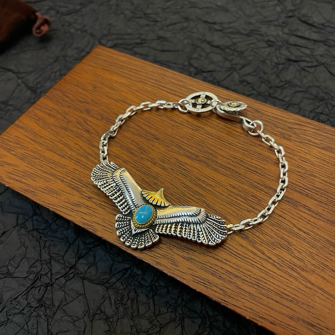 “High Bridge Sanctuary Flying Eagle Bracelet: Top-End Handmade Unisex Jewelry” - 图片 2