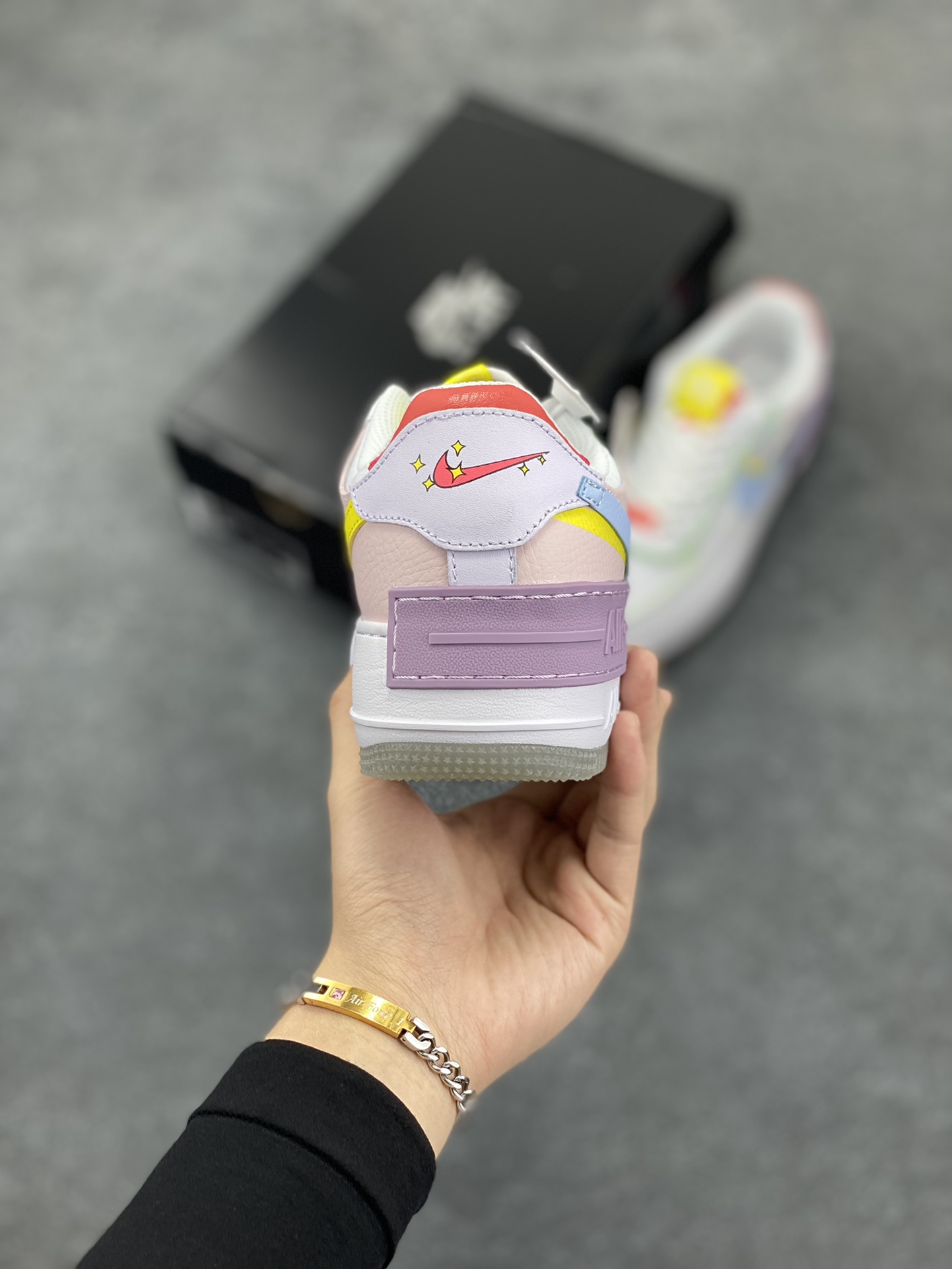 图片[4]-NK Air Force 1 Shadow 轻量增高低帮百搭板鞋\”拼接马卡龙\” 全新少女系解构主义设计双层轻量EVA发泡中底+防滑RB橡胶外圈底鞋底 原楦头原纸板 打造纯正空军版型 专注外贸渠道 全掌内置蜂窝气垫 原盒配件 原厂中底钢印、拉帮完美 货号： CW2630-141 尺码：35.5 36 36.5 37.5 38 38.5 39 40-选品中心