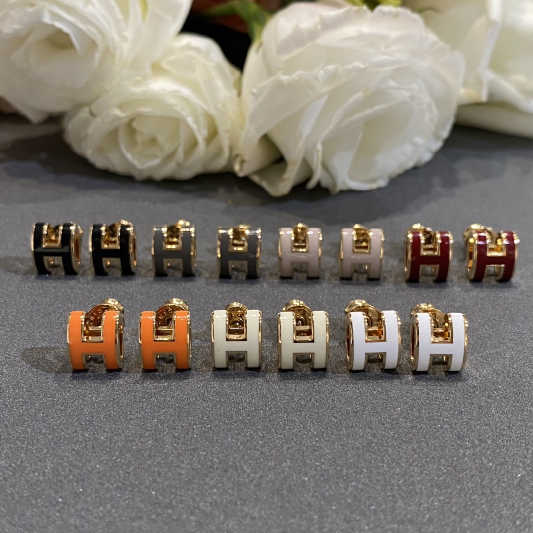 Hermès 爱马～漆艺mini pop耳钉