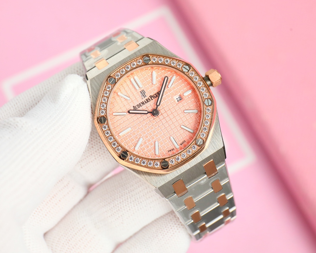 Luxurious Elby AP-Royal Oak Watch with Lady Tapisserie Strip for Stylish Women - 图片 6