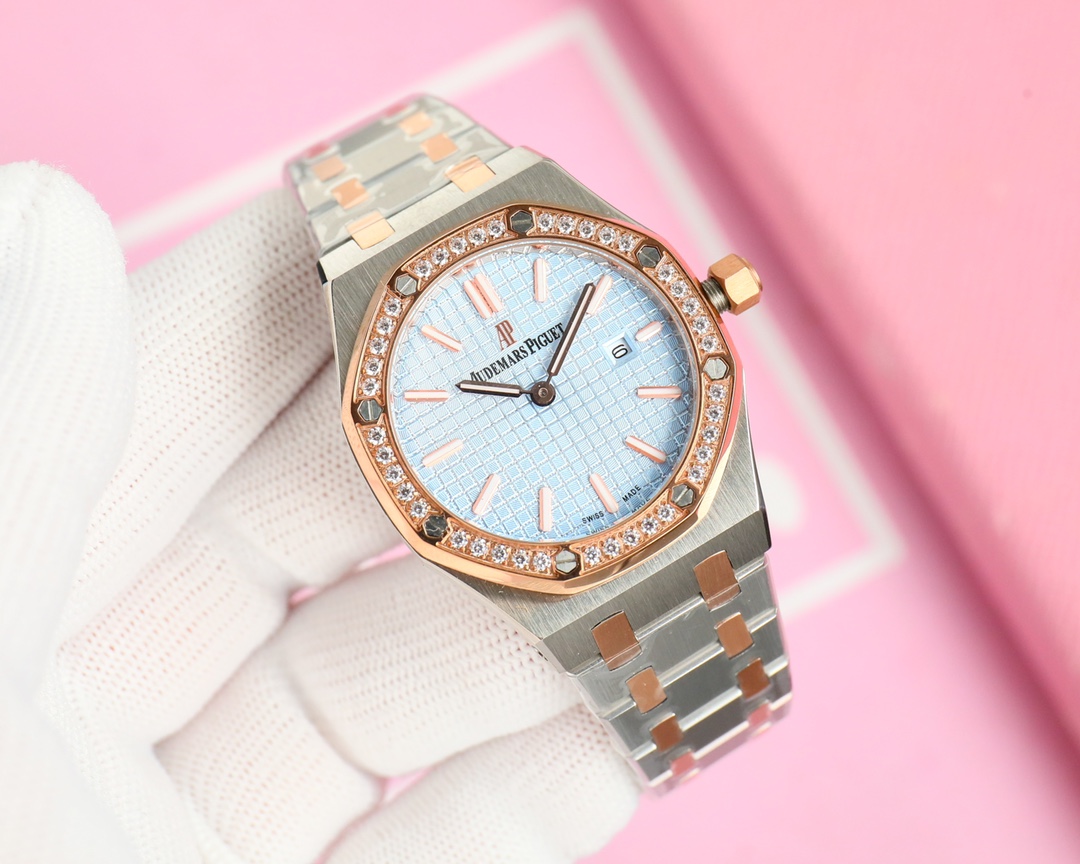 Luxurious Elby AP-Royal Oak Watch with Lady Tapisserie Strip for Stylish Women