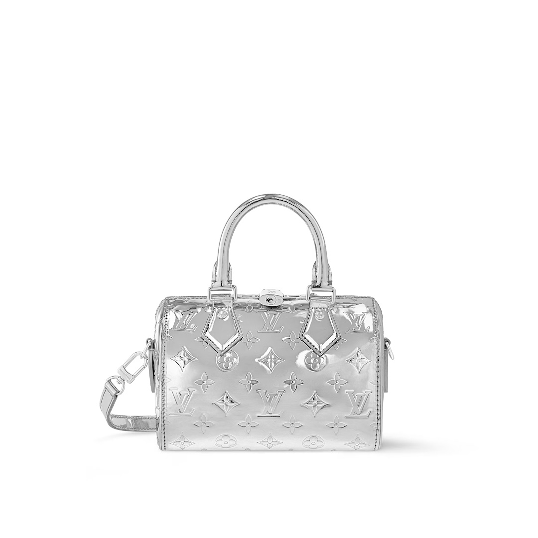 Louis Vuitton LV Speedy Shop
 Bags Handbags Best Replica 1:1
 Silver Patent Leather m11987