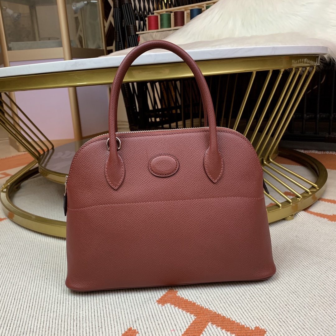 NO:741188,Reservation *Bolide series handbag imported original Esom leather, size 27cm. Handmade wax thread sewing [burgundy] silver buckle, Hermes, Hermes, Hermes,19860909预定 *Bolide系列手提包进口原版Esom皮,尺寸27cm.手工蜡线缝制【酒红】银扣,爱马仕,hermes,Hermes,,Bag