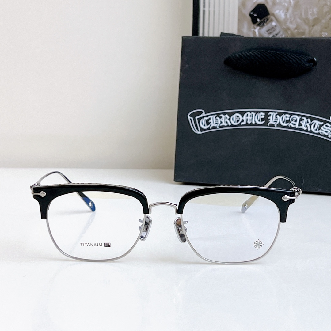 NO:269591,CHROME HEART Titanium Edition Classic Eyebrow Frame Design Fusion Crossbow Components Unique Style SLUNTRADICTION SIZE55-20- Glasses Sunglasses, Glasses, Chrome Hearts19860909CHROME HEART 钛版 经典眉架设计 融合十字花组件 独具风格 SLUNTRADICTION SIZE55-20- 眼镜墨镜太阳镜,眼镜,chrome hearts,glasses