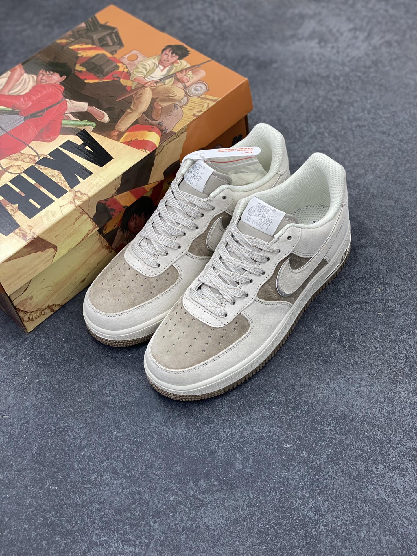 图片[8]-AKIRA×Nike Air Force 1 Low ’07 卡布其诺配色 头成麂皮 满天星配色 空军一号低帮休闲板鞋 原厂麂皮 原楦原纸板 纯正版型 正品NFC感应芯片 高清洁度 内置全掌气垫 货号：DQ3966-183 尺码：36 36.5 37.5 38 38.5 39 40 40.5 41 42 42.5 43 44 44.5 45-选品中心