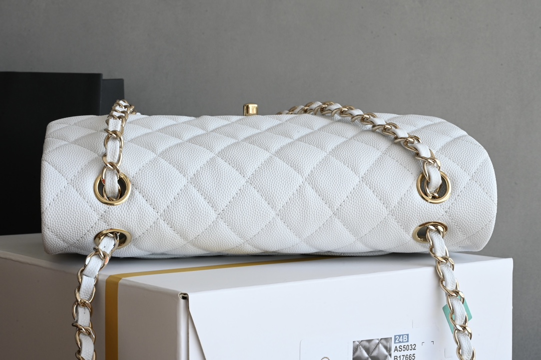 白金版️正品级包装如图升级版白色全名ClassicFla0尺寸15.5*25.5*6.5cm皮料原厂Ha