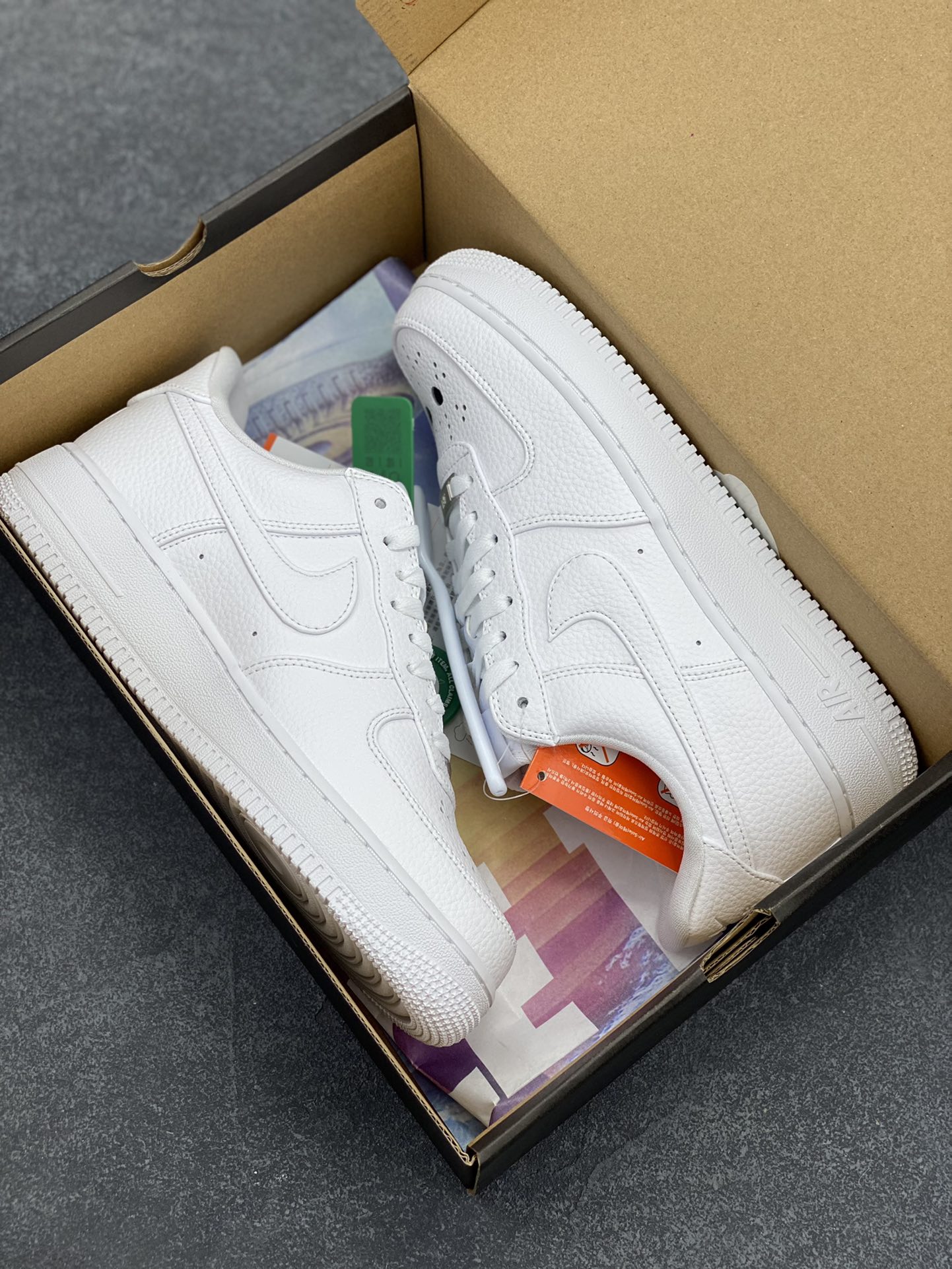 图片[9]-HY版本💯 Nike Air Force 1 Low 万圣节荔枝纹 空军一号低帮运动休闲板鞋 原楦头原纸板 打造纯正空军版型#专注外贸渠道 全掌内置蜂窝气垫 #原盒配件 原厂中底钢印、拉帮完美 货号：DIB4025-100 尺码：36 36.5 37.5 38 38.5 39 40 40.5 41 42 42.5 43 44 44.5 45 46-选品中心