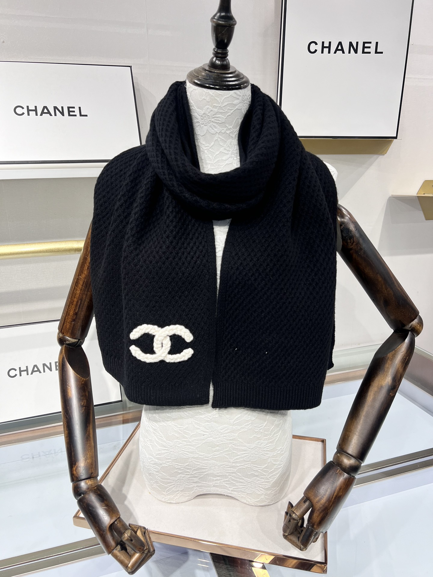 CHANEL羊绒长巾顶级原单正品旷世绝美小香菱形针织羊绒围巾顶级高端货绝对值得珍藏香奈儿绝美百搭款专柜限