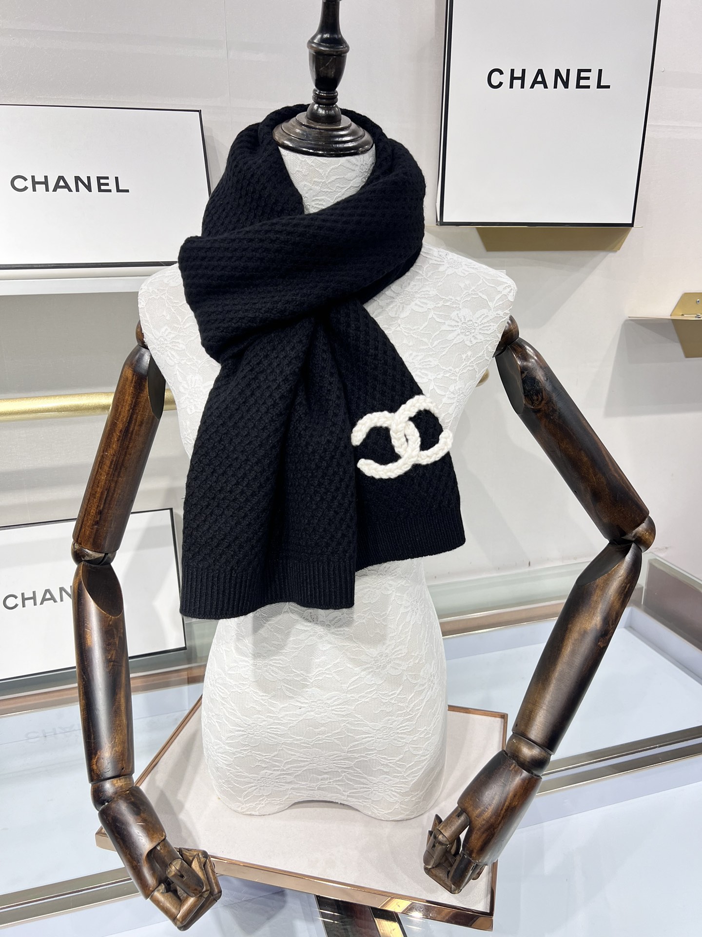 CHANEL羊绒长巾顶级原单正品旷世绝美小香菱形针织羊绒围巾顶级高端货绝对值得珍藏香奈儿绝美百搭款专柜限