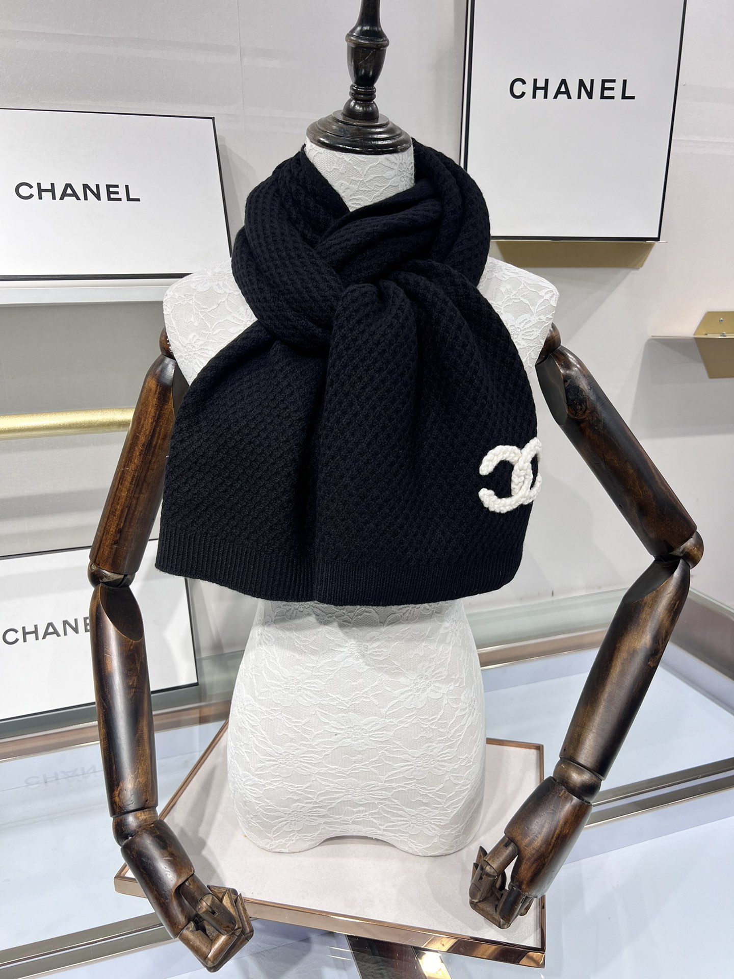 CHANEL羊绒长巾顶级原单正品旷世绝美小香菱形针织羊绒围巾顶级高端货绝对值得珍藏香奈儿绝美百搭款专柜限