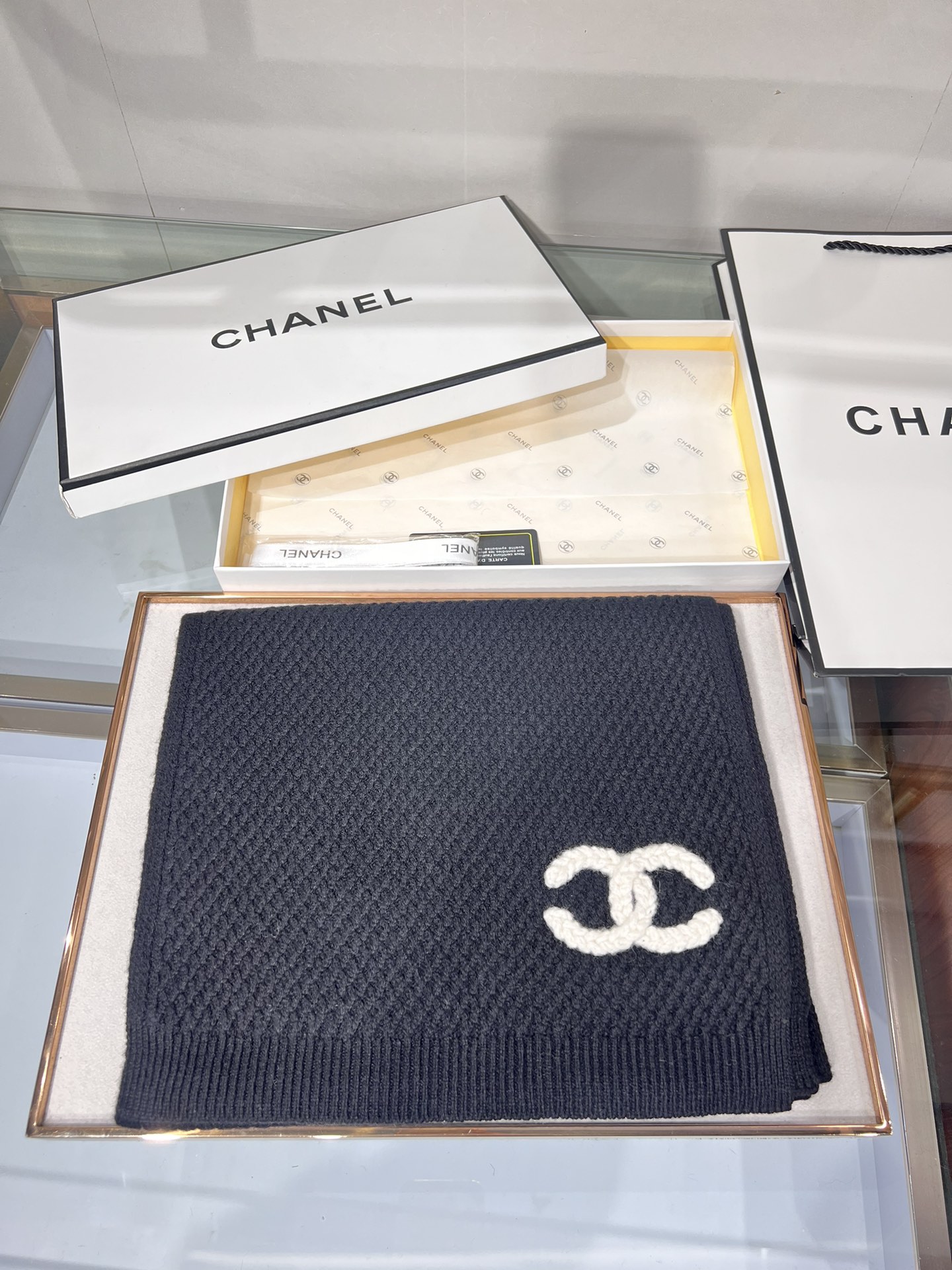 CHANEL羊绒长巾顶级原单正品旷世绝美小香菱形针织羊绒围巾顶级高端货绝对值得珍藏香奈儿绝美百搭款专柜限