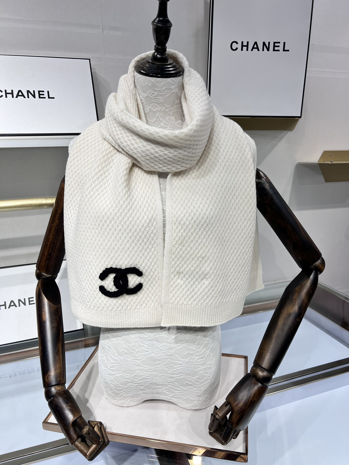 CHANEL羊绒长巾顶级原单正品旷世绝美小香菱形针织羊绒围巾顶级高端货绝对值得珍藏香奈儿绝美百搭款专柜限