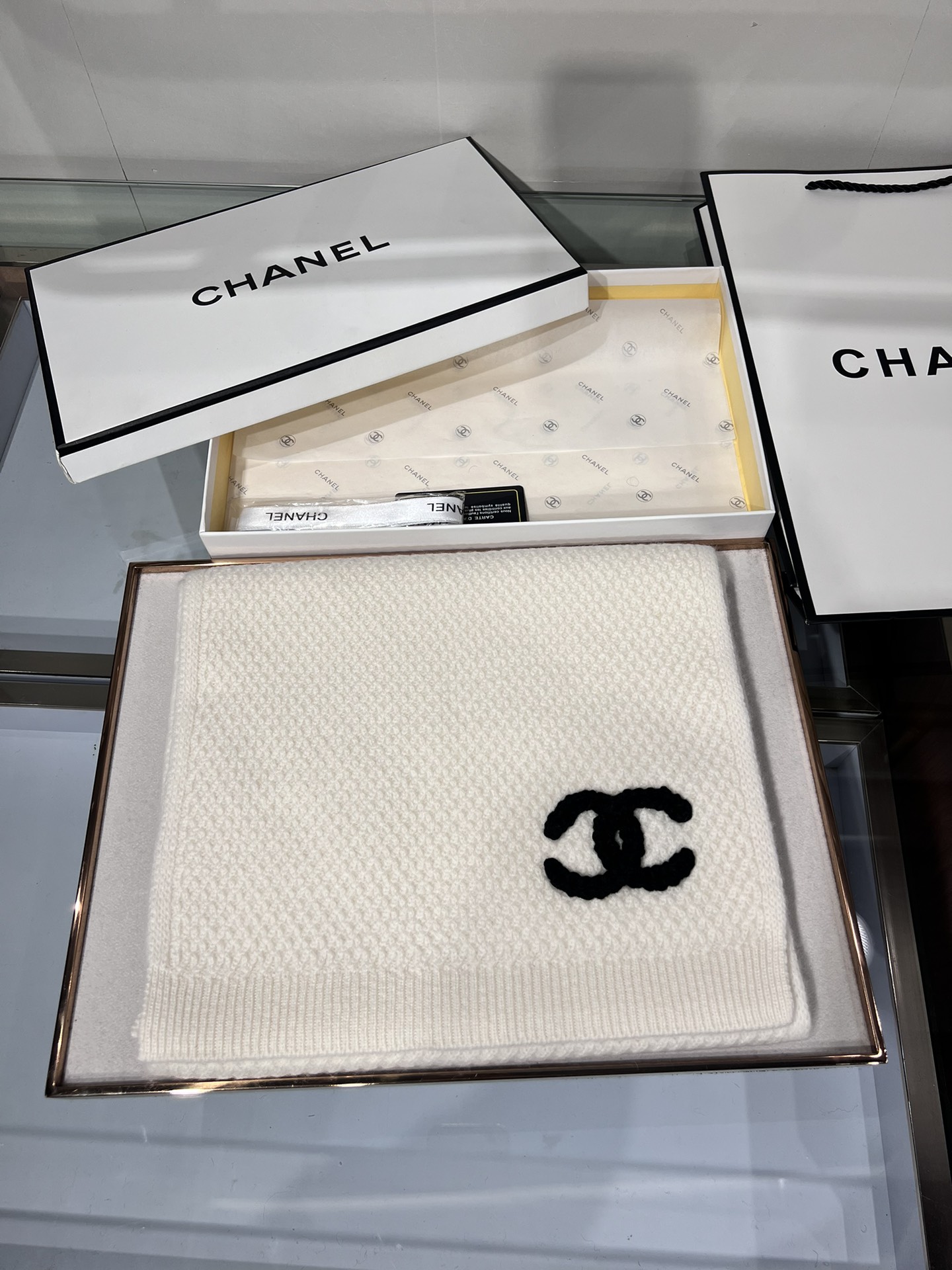 CHANEL羊绒长巾顶级原单正品旷世绝美小香菱形针织羊绒围巾顶级高端货绝对值得珍藏香奈儿绝美百搭款专柜限