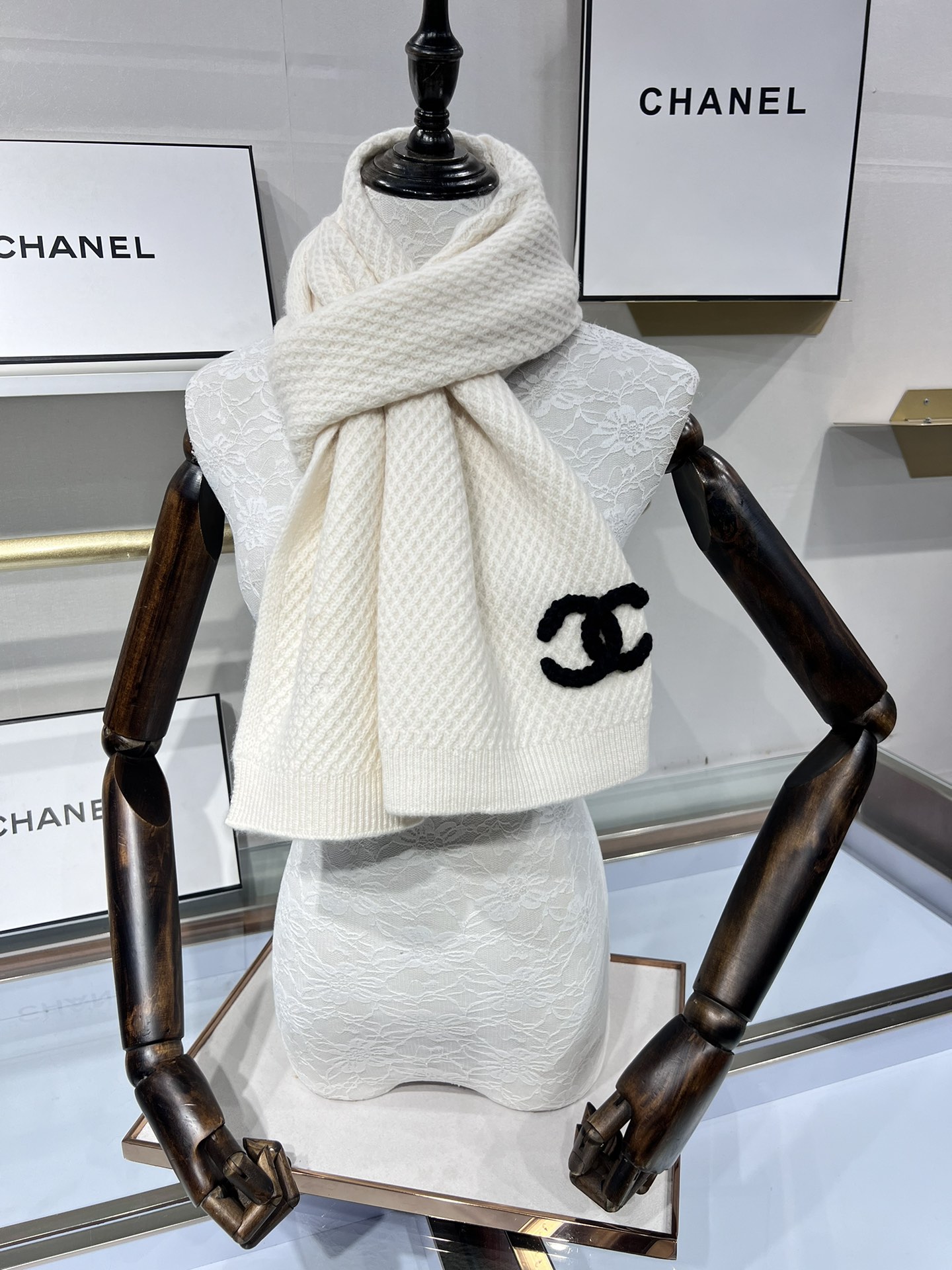 CHANEL羊绒长巾顶级原单正品旷世绝美小香菱形针织羊绒围巾顶级高端货绝对值得珍藏香奈儿绝美百搭款专柜限