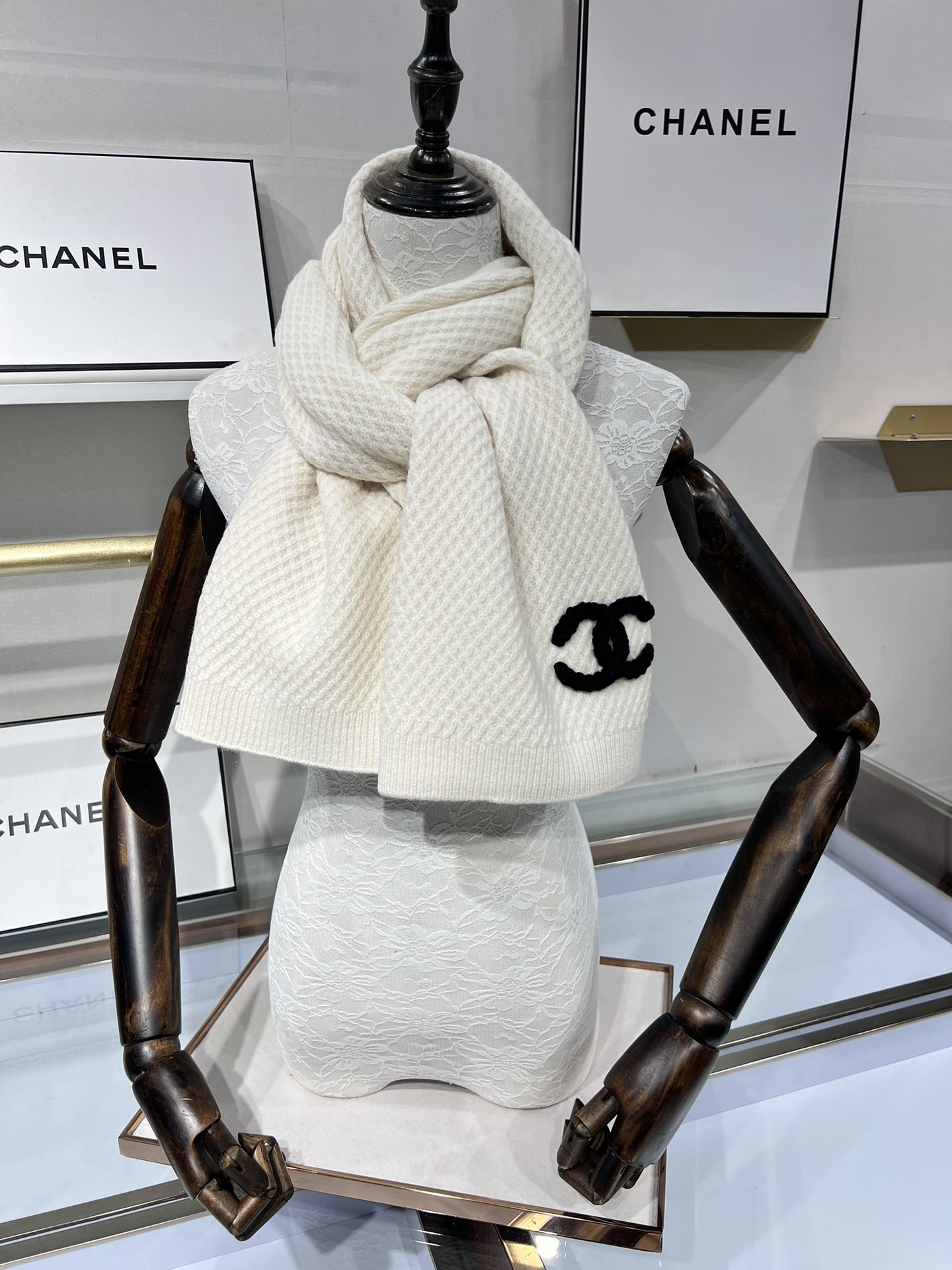 CHANEL羊绒长巾顶级原单正品旷世绝美小香菱形针织羊绒围巾顶级高端货绝对值得珍藏香奈儿绝美百搭款专柜限