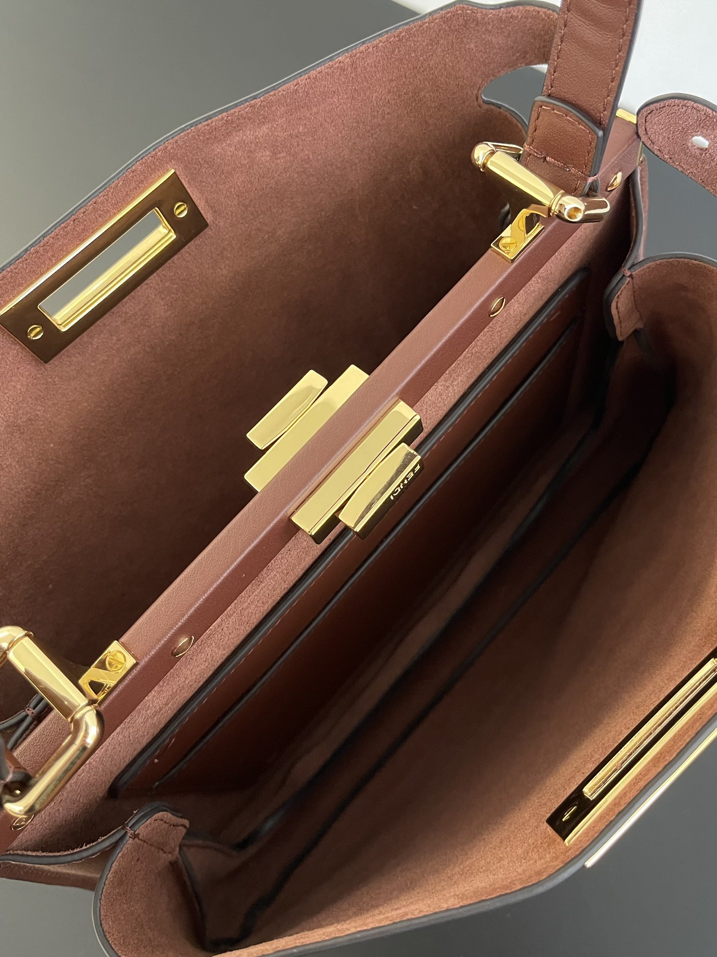 Fendi Peekaboo Soft Leather Satchel with Gold-tone Hardware, Adjustable Strap 9 i1732866232 4429 4