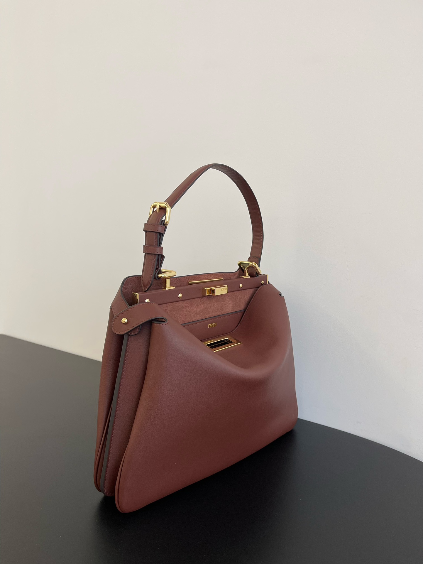 Fendi Peekaboo Soft Leather Satchel with Gold-tone Hardware, Adjustable Strap 3 i1732866232 6504 1