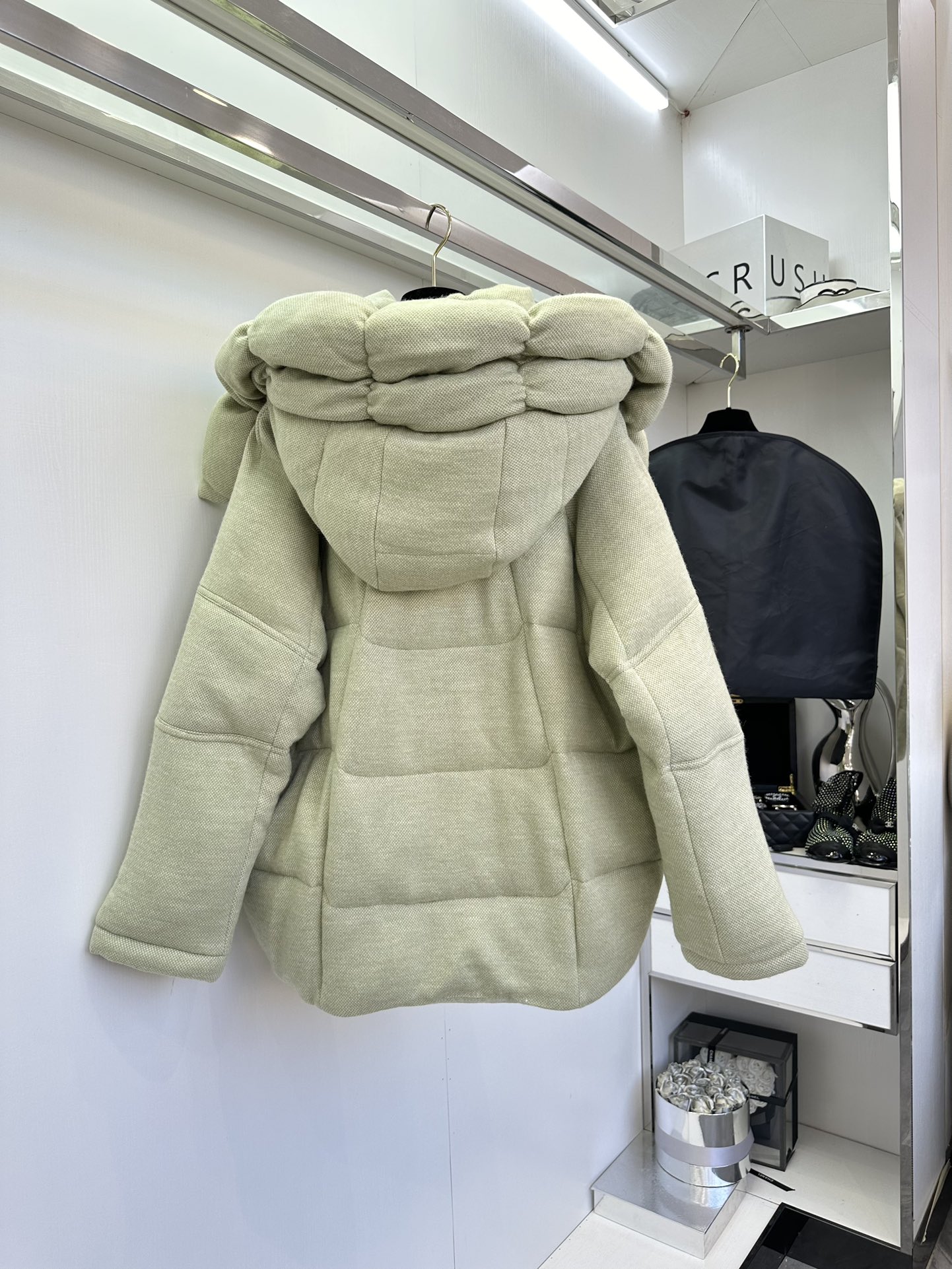 THOMOS Green Pink Wool Puffed Suit for Women, Sizes S-L, Autumn/Winter 2024 - 图片 2