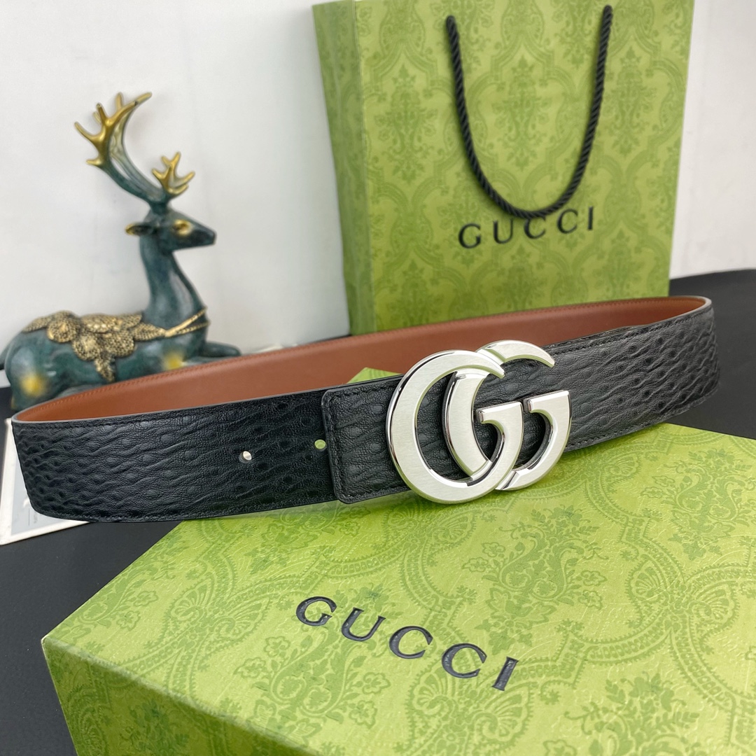 古奇💕 特种皮腰带系列 ，原厂五金精品不锈钢扣，手感柔软舒适 宽3.8CM。