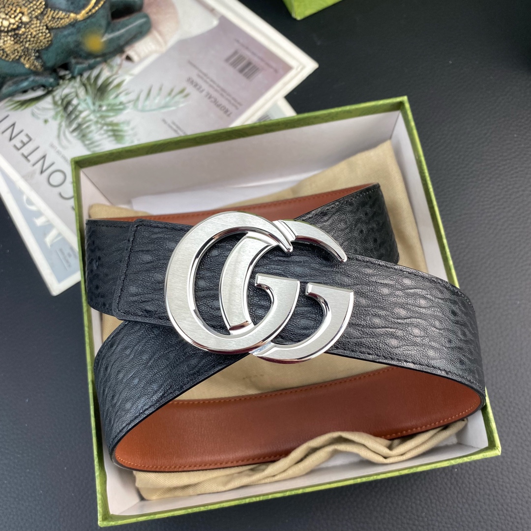 古奇💕 特种皮腰带系列 ，原厂五金精品不锈钢扣，手感柔软舒适 宽3.8CM。