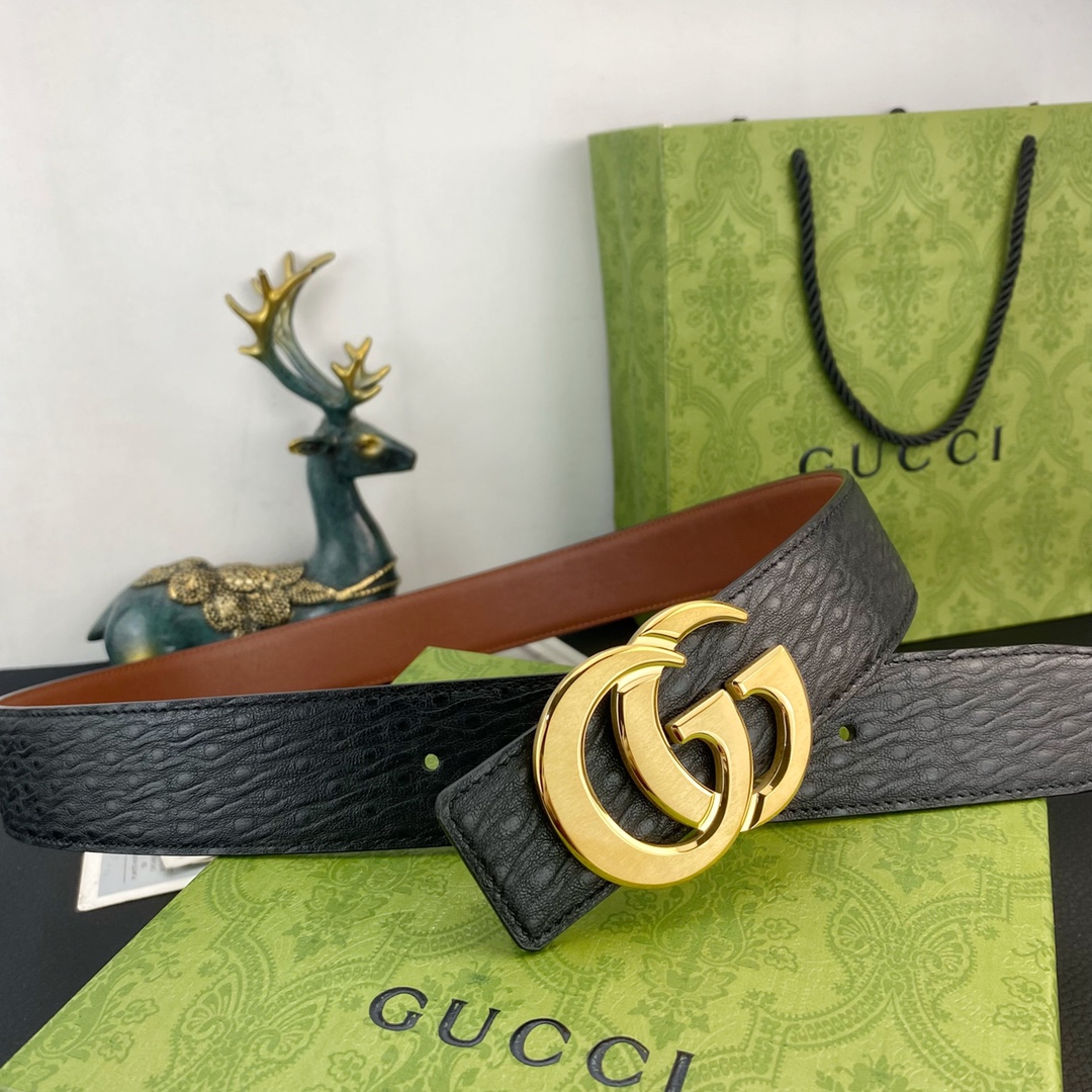 古奇💕 特种皮腰带系列 ，原厂五金精品不锈钢扣，手感柔软舒适 宽3.8CM。