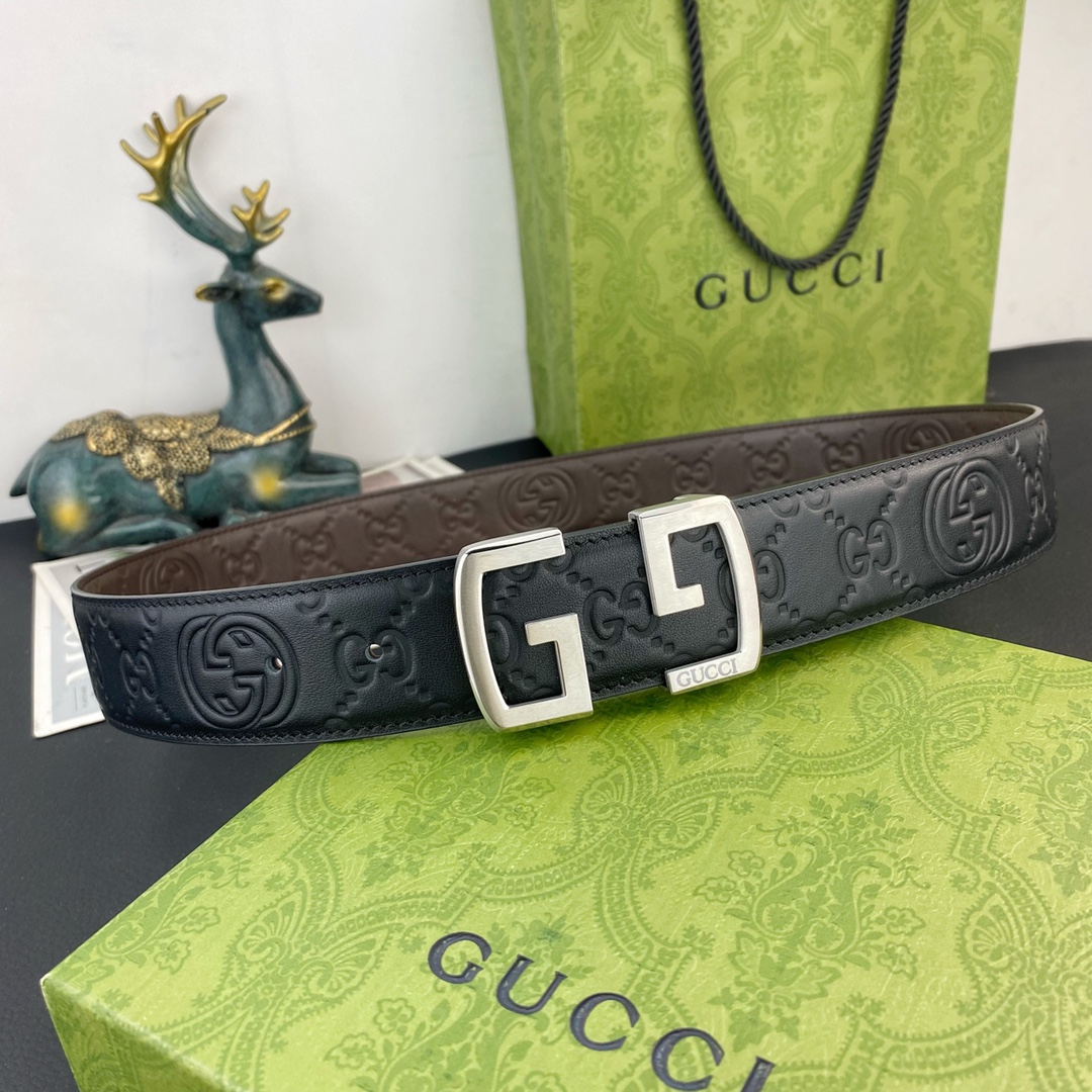 古奇💕 特种皮腰带系列 ，原厂五金精品不锈钢扣，手感柔软舒适 宽3.8CM。