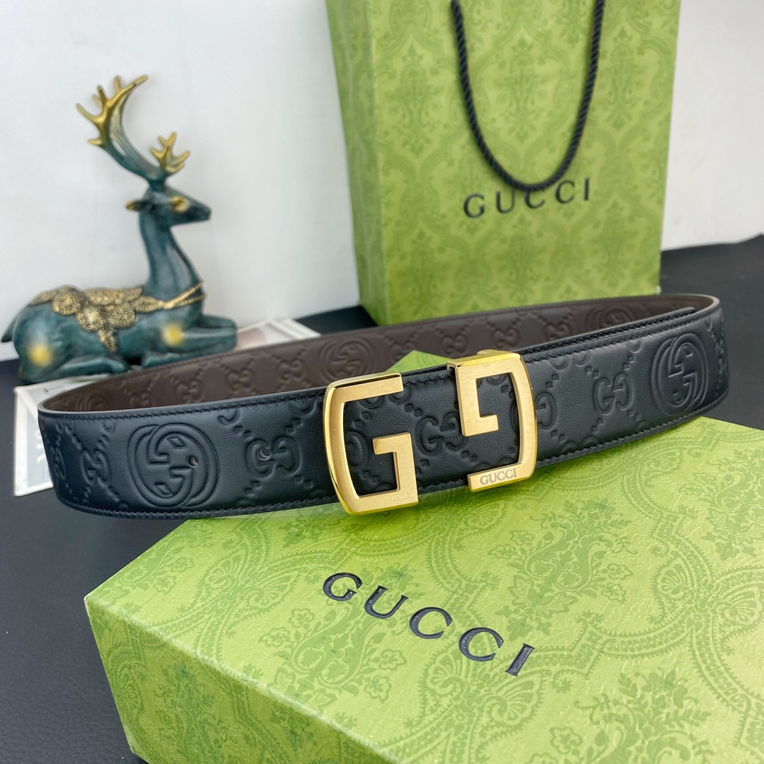 古奇💕 特种皮腰带系列 ，原厂五金精品不锈钢扣，手感柔软舒适 宽3.8CM。