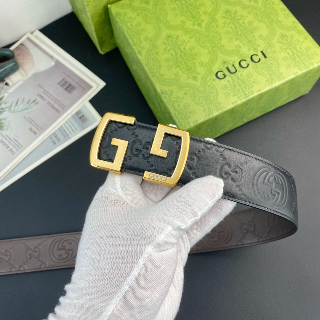 古奇💕 特种皮腰带系列 ，原厂五金精品不锈钢扣，手感柔软舒适 宽3.8CM。