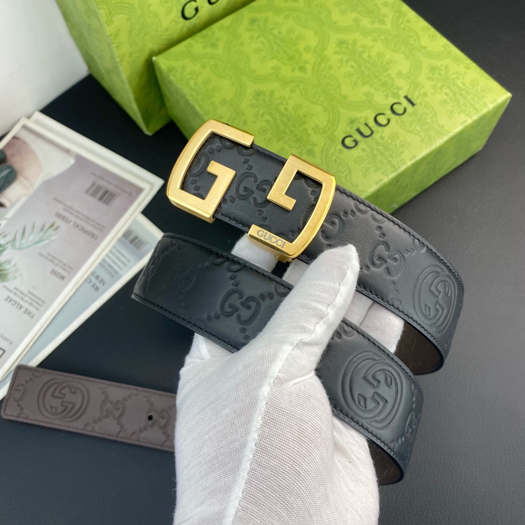 古奇💕 特种皮腰带系列 ，原厂五金精品不锈钢扣，手感柔软舒适 宽3.8CM。