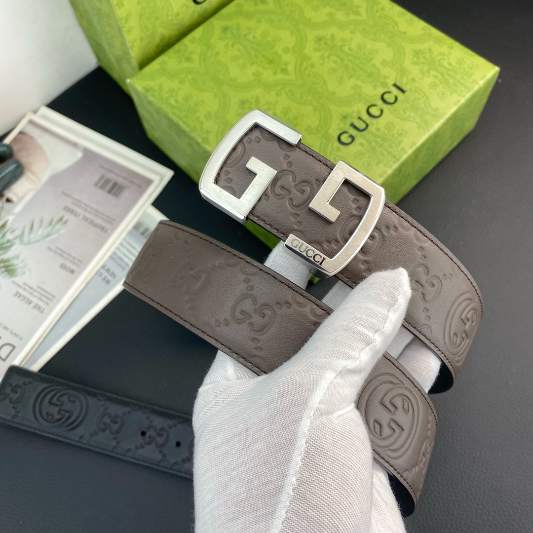 古奇💕 特种皮腰带系列 ，原厂五金精品不锈钢扣，手感柔软舒适 宽3.8CM。