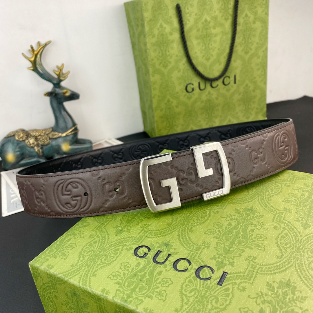 古奇💕 特种皮腰带系列 ，原厂五金精品不锈钢扣，手感柔软舒适 宽3.8CM。