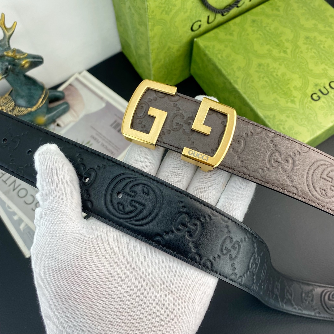 古奇💕 特种皮腰带系列 ，原厂五金精品不锈钢扣，手感柔软舒适 宽3.8CM。