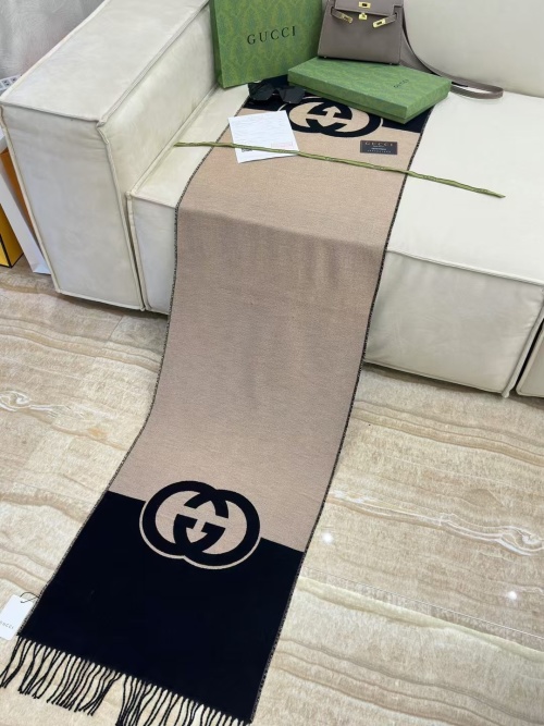 Gucci Logo Scarf - Soft Feel, Stylish Design, 60cm x 200cm 1 Gucci Logo Scarf - Soft Feel, Stylish Design, 60cm x 200cm