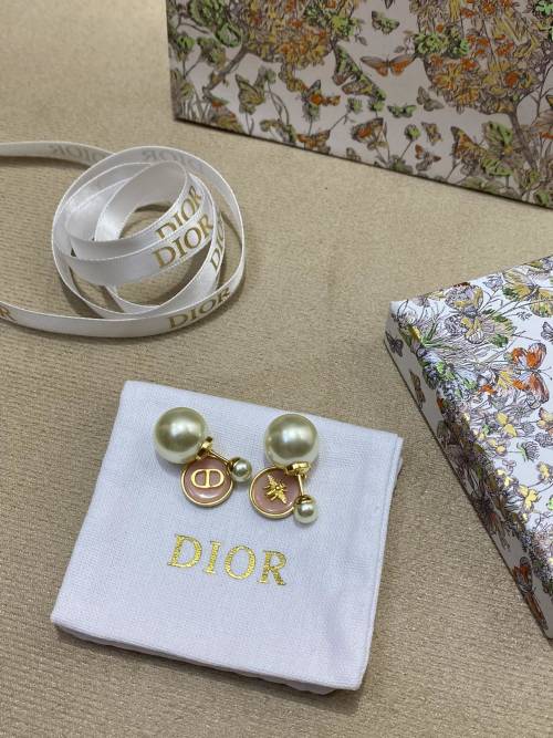 Dior Tribales Earrings - Asymmetrical Design with CD Logo and Bee Detail 1 Dior Tribales Earrings - Asymmetrical Design with CD Logo and Bee Detail