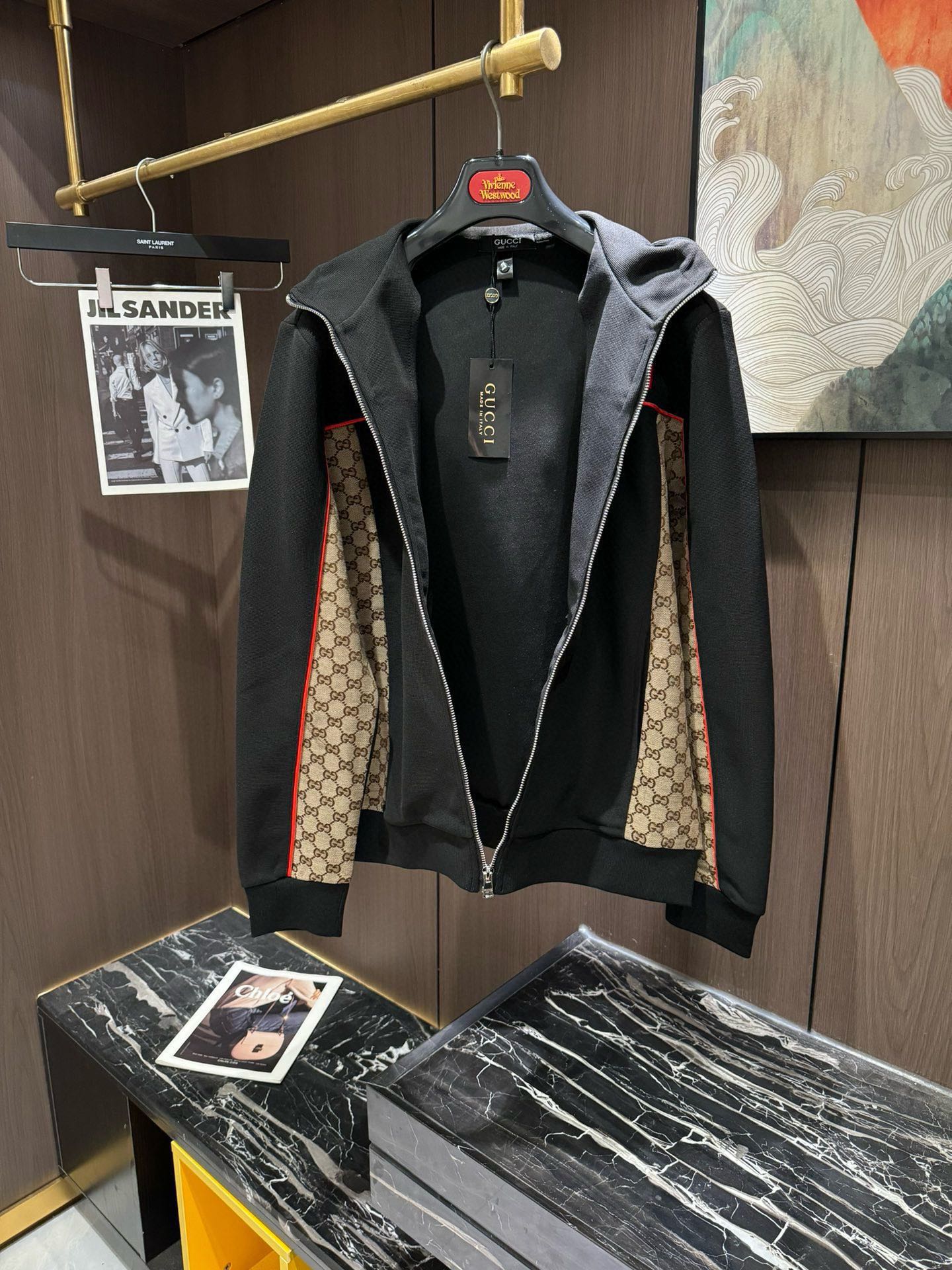 Gucci Men's Black Tracksuit with Signature GG Pattern, Size M-3XL 4 i1733495092 2831 2