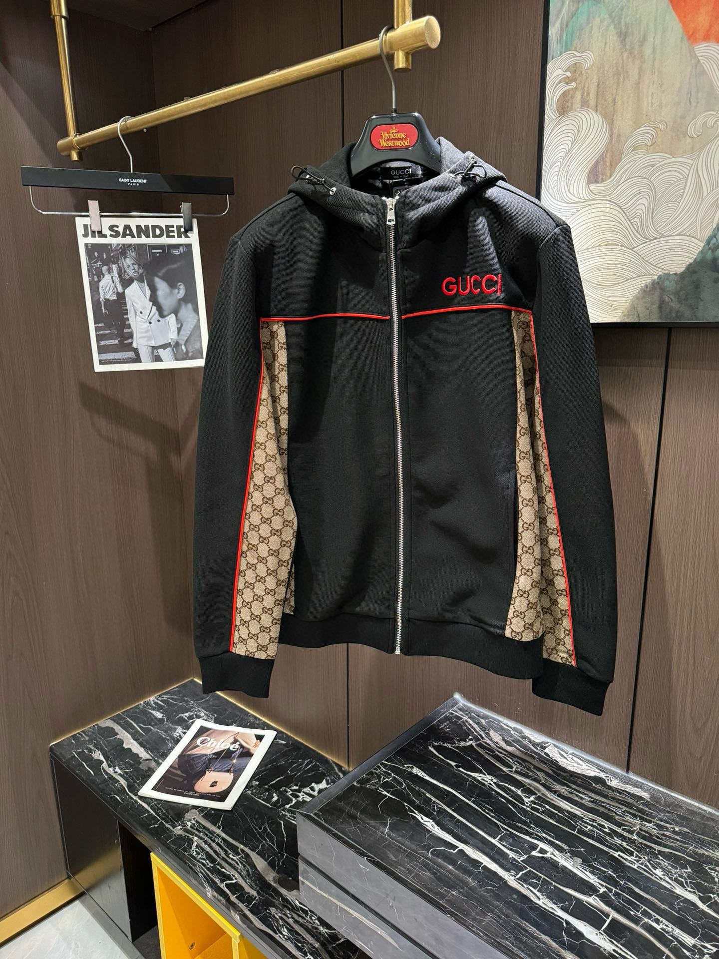 Gucci Men's Black Tracksuit with Signature GG Pattern, Size M-3XL 3 i1733495092 9439 1