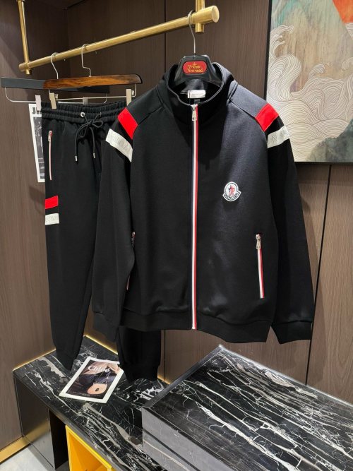 Moncler Men's Black Tracksuit | Premium Cotton Blend, Comfortable Fit 1 Moncler Men's Black Tracksuit | Premium Cotton Blend, Comfortable Fit