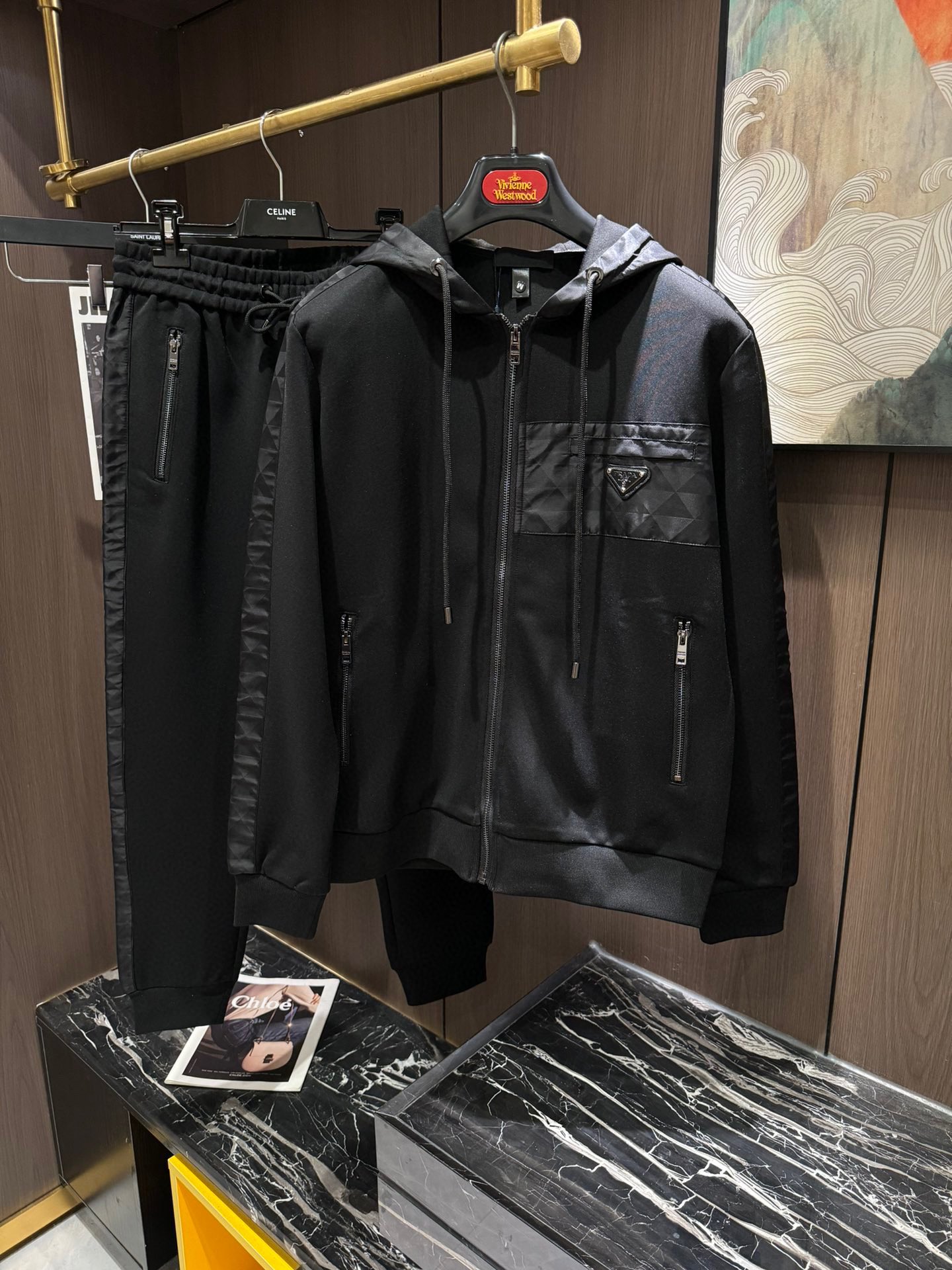 Prada 2024 Men's Black Hoodie Sweatshirt Set, Premium Quality, M-3XL Sizes 2 i1733495277 4261 0