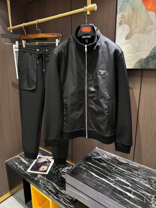 Prada 2024 Men's Black Tracksuit Set, Cotton Blend, M-3XL, Designer Inspired 1 Prada 2024 Men's Black Tracksuit Set, Cotton Blend, M-3XL, Designer Inspired