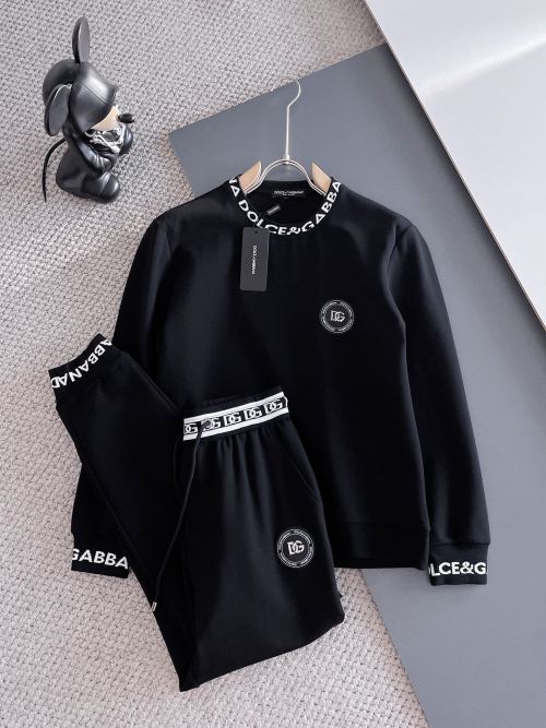 Dolce & Gabbana Zwarte Trainingspak Set met Logoband - Comfortabel en Stijlvol 1 Dolce & Gabbana Zwarte Trainingspak Set met Logoband - Comfortabel en Stijlvol