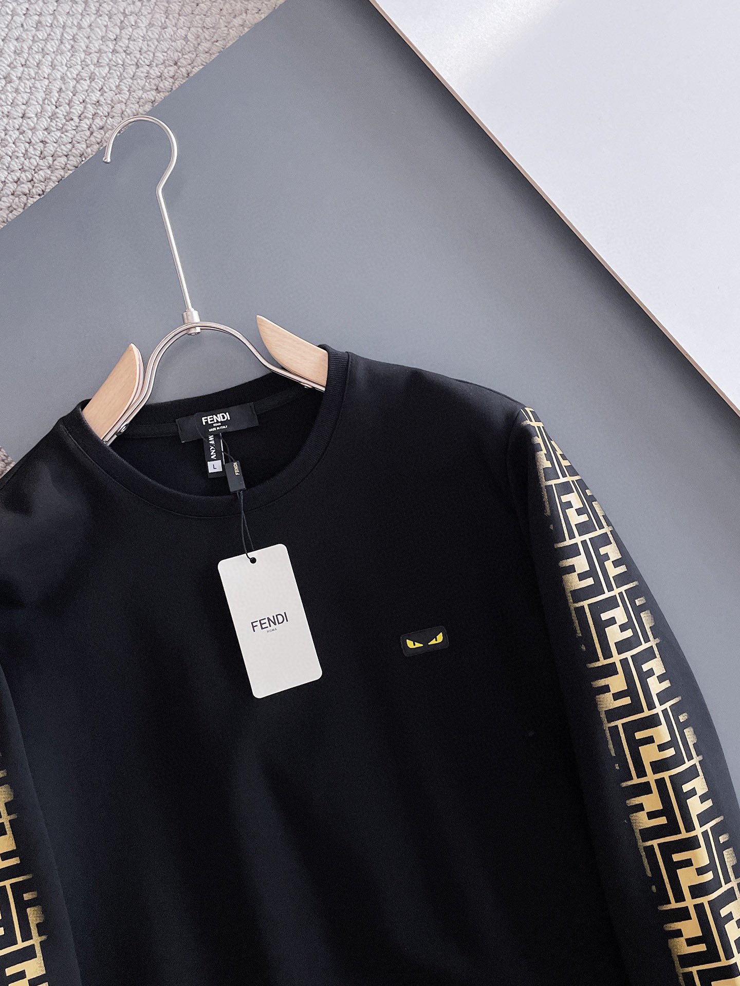 Fendi Men's Black Cotton Sweatshirt and Jogger Set with FF Logo - 2024 8 i1733495850 1057 6