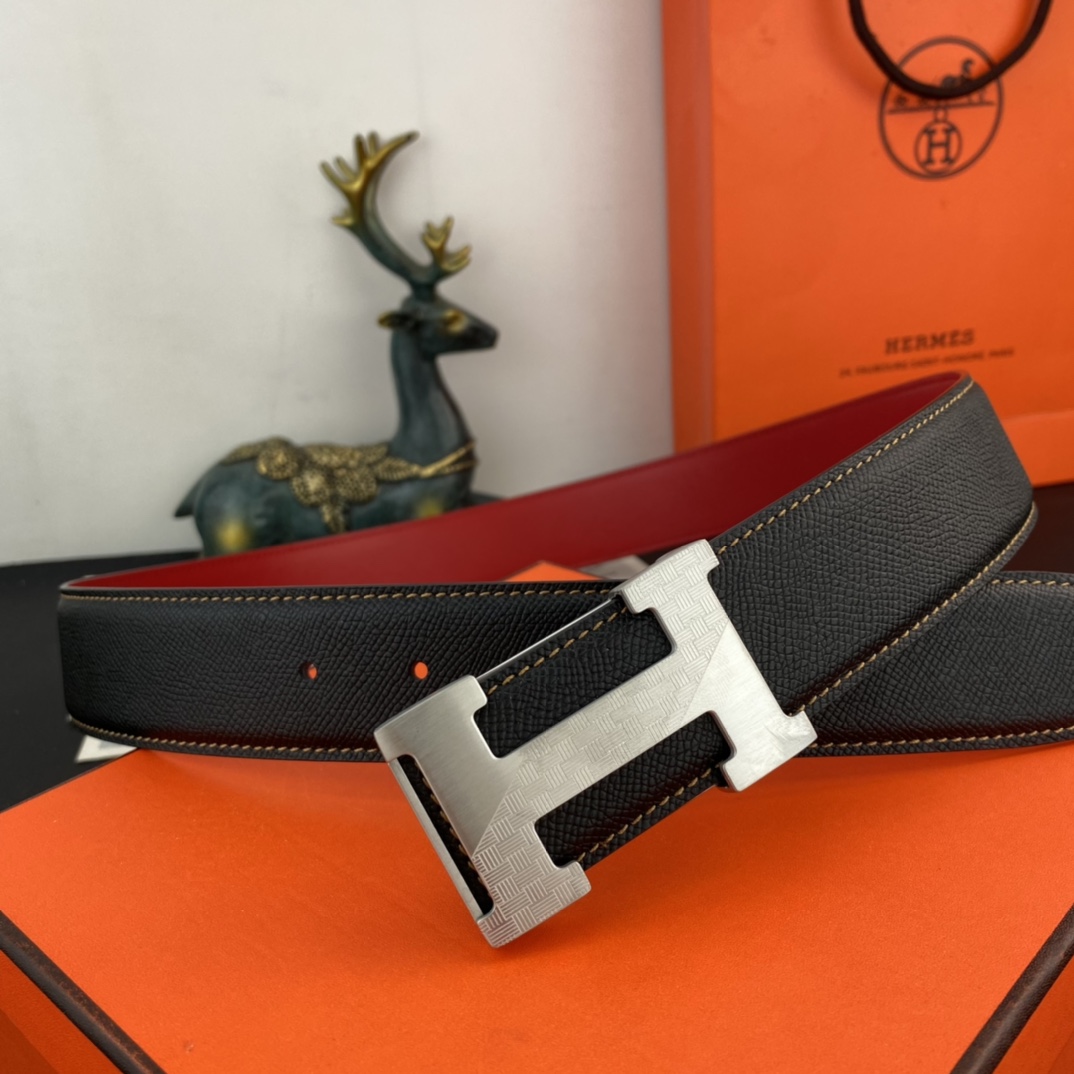 爱马仕💕 特种皮腰带系列 ，原厂五金精品不锈钢扣，手感柔软舒适 宽3.8CM。