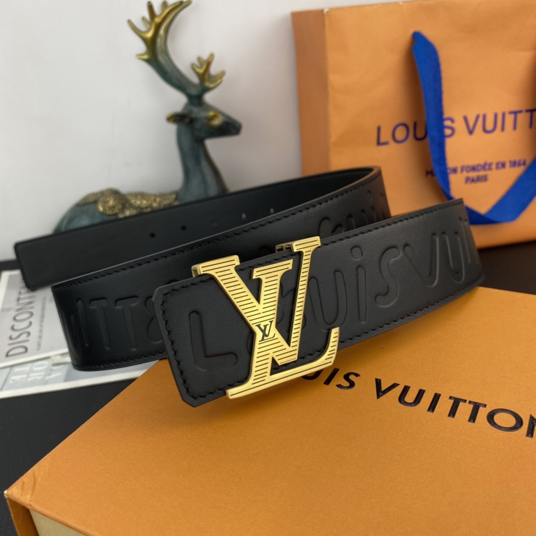 LV💕 特种皮腰带系列 ，原厂五金精品不锈钢扣，手感柔软舒适 宽3.8CM。