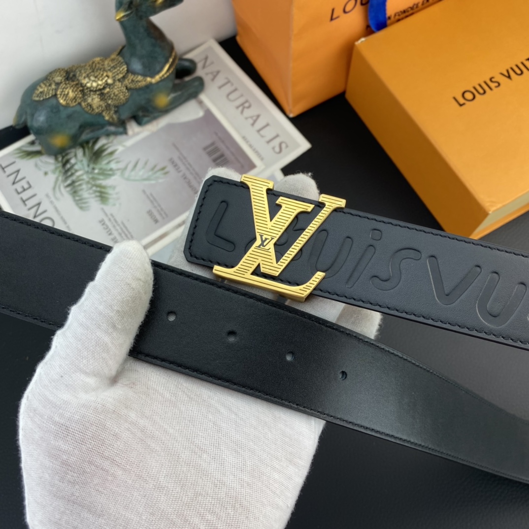 LV💕 特种皮腰带系列 ，原厂五金精品不锈钢扣，手感柔软舒适 宽3.8CM。