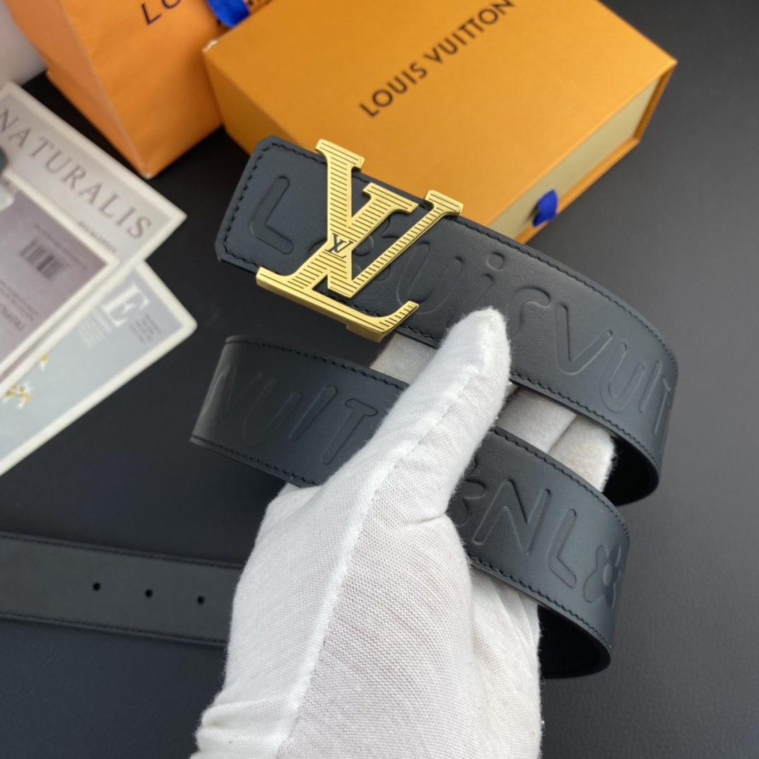 LV💕 特种皮腰带系列 ，原厂五金精品不锈钢扣，手感柔软舒适 宽3.8CM。