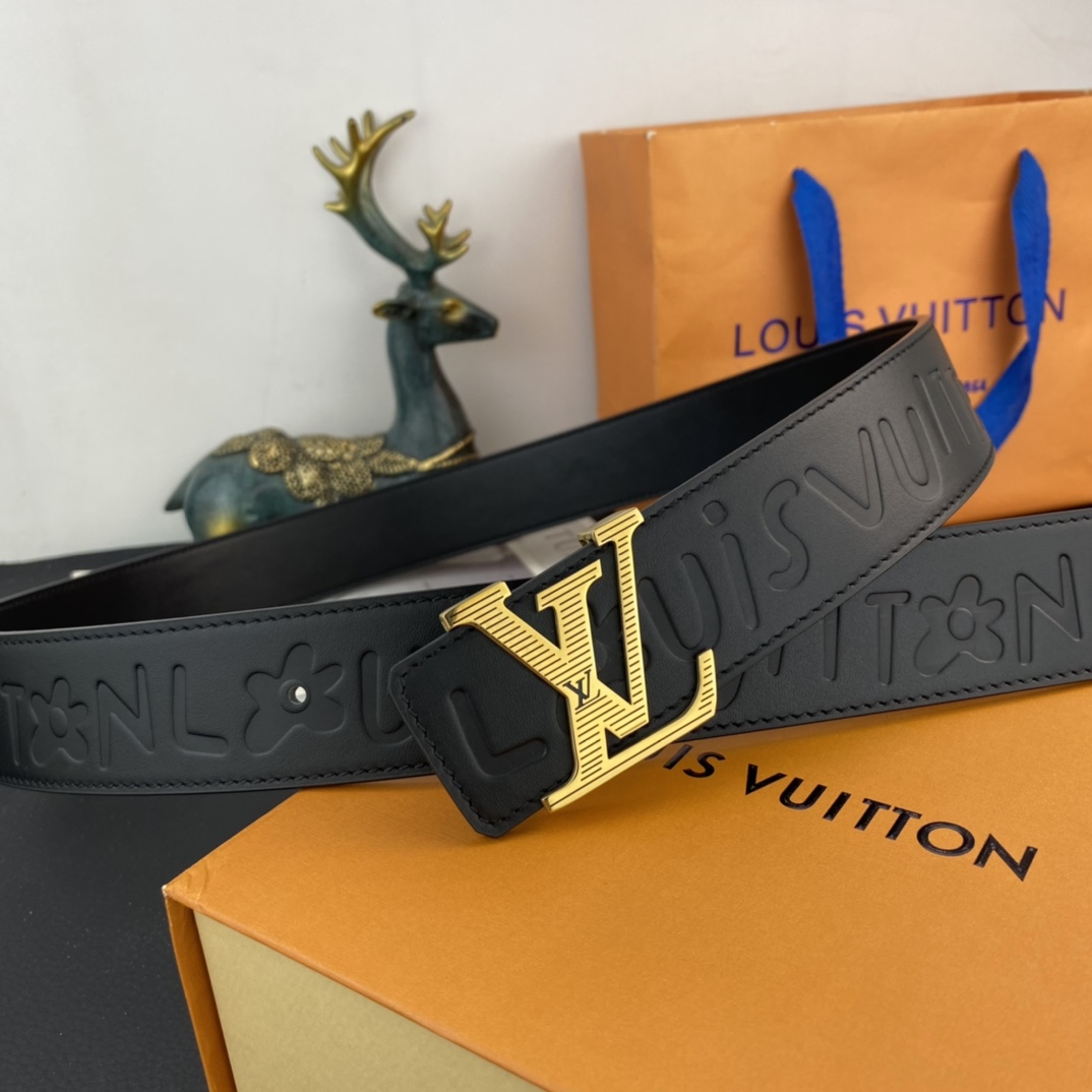 LV💕 特种皮腰带系列 ，原厂五金精品不锈钢扣，手感柔软舒适 宽3.8CM。