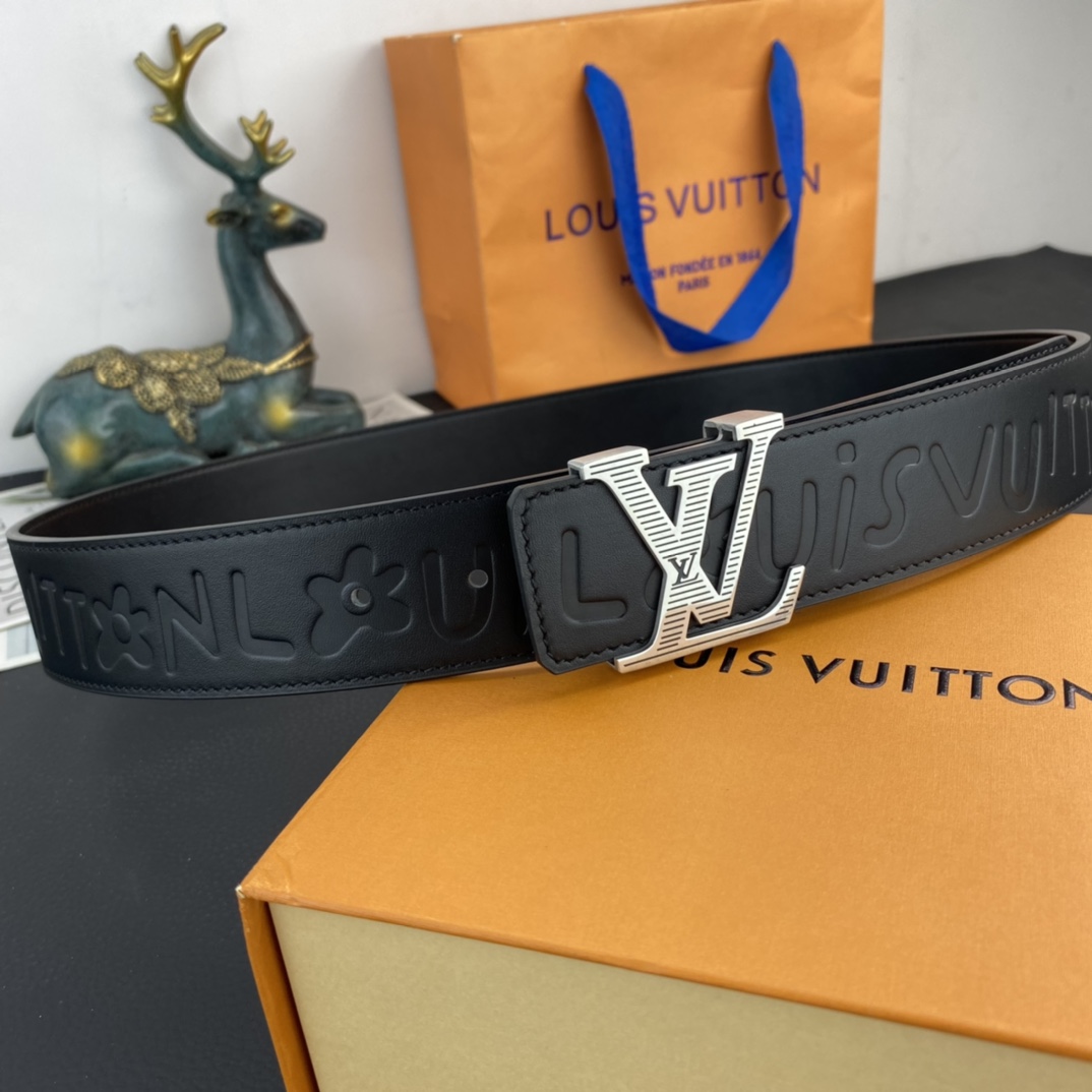 LV💕 特种皮腰带系列 ，原厂五金精品不锈钢扣，手感柔软舒适 宽3.8CM。